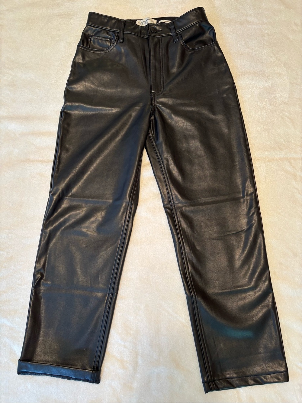 Abercrombie & Fitch Black Faux Leather Jeans